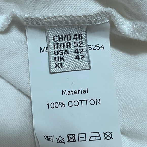 Bally of Switzerland 1851 Logo Tee White Red Accents Italy Sz EUR 42 US XL - Picture 5 of 9